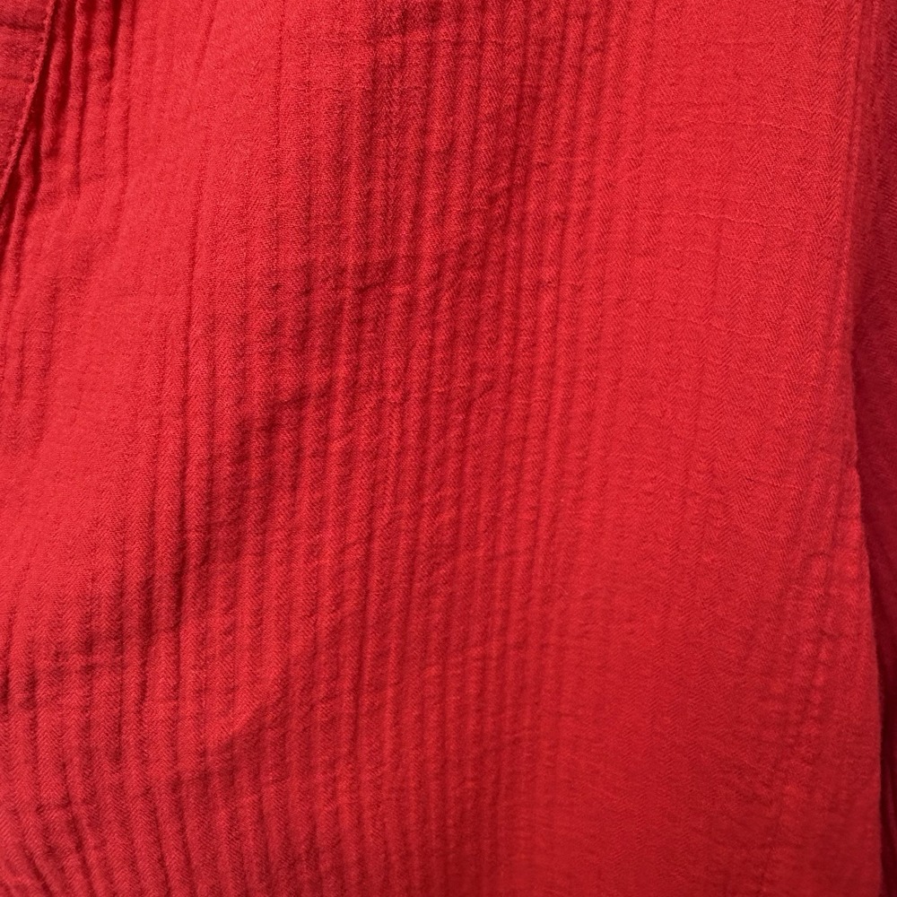 J. Crew Popover Shirt Oversized Gauze Red Tunic Pullover Sz  XXS ‎ Cotton BX628 - Picture 5 of 9